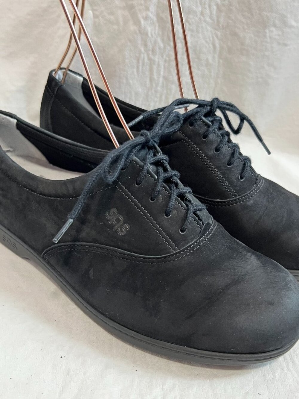 SAS shoes Tripad comfort black nubuck leather 7.5 Wide width lace up oxfords